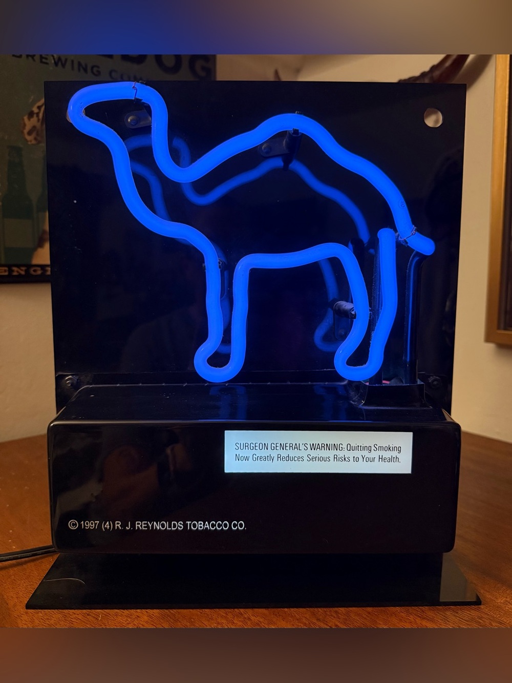 Vintage 1997 Camel Cigarettes Light Up Sign - Blue Neon